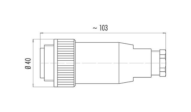 Dibujo a escala 99 0737 02 24 - RD30 Conector de cable macho, Número de contactos: 24, 12,0-14,0 mm, sin blindaje, soldadura, IP65