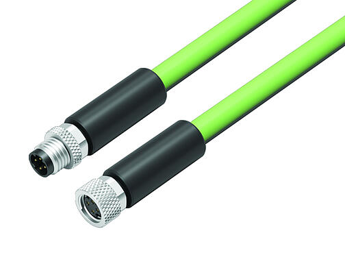 Иллюстрация 77 5430 5429 50704-0100 - M8/M8 Соединительный кабель кабельный штекер - кабельная розетка, Количество полюсов: 4, экранированный, формовка на кабеле, IP67, Profinet/Ethernet CAT5e, PUR, зеленый, 4 x AWG 22, 1 м